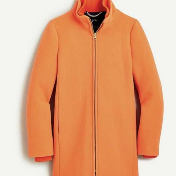 New 8P J Crew neon tangelo lodge coat - Picture 9 of 10